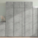 Credenza Grigio Cemento 70x42,5x185 cm in Legno Ingegnerizzato