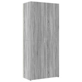 Credenza Grigio Sonoma 80x42,5x185 cm in Legno Ingegnerizzato