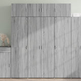 Credenza Grigio Sonoma 80x42,5x185 cm in Legno Ingegnerizzato