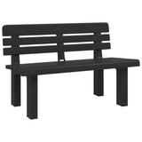 Panchina da Giardino Antracite 110x52x71 cm in Polipropilene