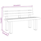 Panchina da Giardino Antracite 110x52x71 cm in Polipropilene