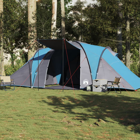 Tenda da Campeggio a Cupola per 4 Persone Blu Impermeabile