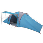 Tenda da Campeggio a Cupola per 4 Persone Blu Impermeabile