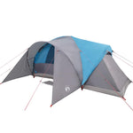 Tenda da Campeggio a Cupola per 4 Persone Blu Impermeabile