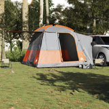 Tenda da Campeggio 4 Persone Grigio e Arancione Impermeabile