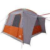 Tenda da Campeggio 4 Persone Grigio e Arancione Impermeabile