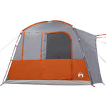 Tenda da Campeggio 4 Persone Grigio e Arancione Impermeabile