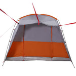 Tenda da Campeggio 4 Persone Grigio e Arancione Impermeabile