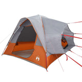 Tenda da Campeggio 4 Persone Grigio e Arancione Impermeabile