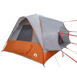 Tenda da Campeggio 4 Persone Grigio e Arancione Impermeabile