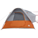 Tenda da Campeggio 4 Persone Grigio e Arancione Impermeabile