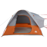 Tenda da Campeggio 4 Persone Grigio e Arancione Impermeabile