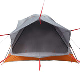 Tenda da Campeggio 4 Persone Grigio e Arancione Impermeabile