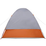Tenda da Campeggio 4 Persone Grigio e Arancione Impermeabile