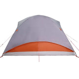 Tenda da Campeggio 4 Persone Grigio e Arancione Impermeabile