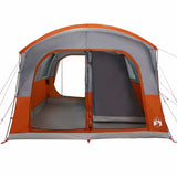 Tenda da Campeggio 4 Persone Grigio e Arancione Impermeabile