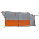 Tenda da Campeggio 4 Persone Grigio e Arancione Impermeabile