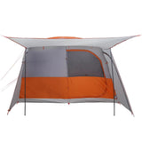 Tenda da Campeggio 4 Persone Grigio e Arancione Impermeabile