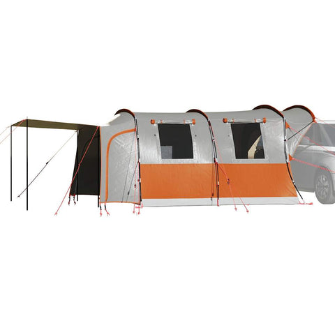 Tenda da Campeggio 4 Persone Grigio e Arancione Impermeabile