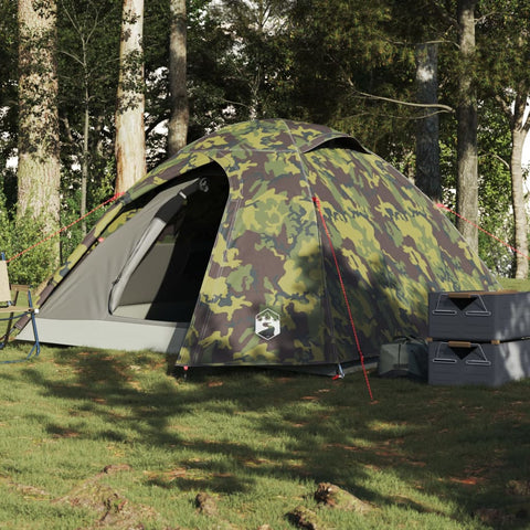 Tenda da Campeggio a Cupola 3 Persone Mimetica Impermeabile