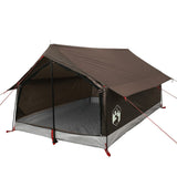 Tenda da Campeggio per 2 Persone Marrone Impermeabile