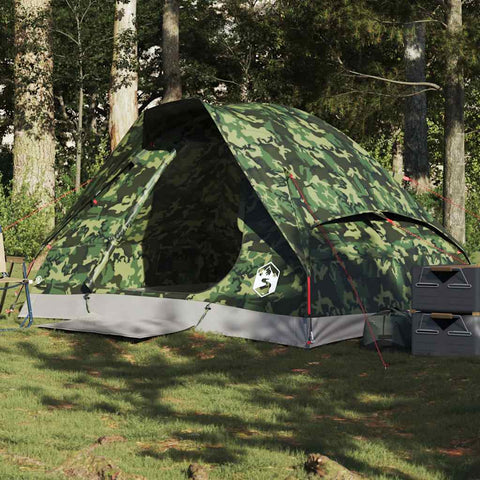 Tenda da Campeggio a Cupola 2 Persone Mimetica Impermeabile