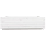 Fioriera da Giardino Bianca 90x90x26,5cm Legno Massello di Pino