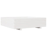 Fioriera da Giardino Bianca 90x90x26,5cm Legno Massello di Pino