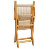 Set Pranzo da Giardino 7 pz Beige Polipropilene/ Legno Massello