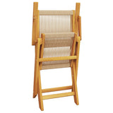Set Pranzo da Giardino 5 pz Beige Polipropilene/ Legno Massello