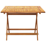 Set Pranzo da Giardino 5 pz Foglie in Tessuto e Legno Massello