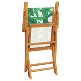 Set Pranzo da Giardino 5 pz Foglie in Tessuto e Legno Massello