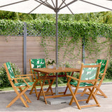 Set Pranzo da Giardino 5 pz Foglie in Tessuto e Legno Massello