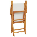Set da Bistrot 3pz Bianco Crema in Tessuto e Legno Massello