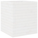 Fioriera da Giardino Bianca 40x40x46 cm Legno Massello di Pino