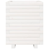 Fioriera da Giardino Bianca 40x40x49,5cm Legno Massello di Pino