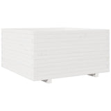 Fioriera da Giardino Bianca 90x90x49,5cm Legno Massello di Pino