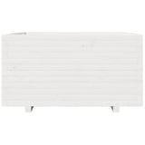 Fioriera da Giardino Bianca 90x90x49,5cm Legno Massello di Pino