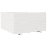 Fioriera da Giardino Bianca 90x90x49,5cm Legno Massello di Pino