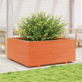 Fioriera Giardino Marrone Cera 110x110x49,5 Legno Massello Pino