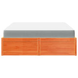 Letto con Materasso Marrone Cera 140x200cm Legno Massello Pino