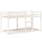 Letto a Castello con Tetto Bianco 90x200 cm in Legno di Pino