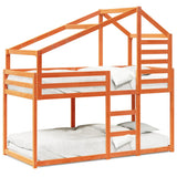 Letto a Castello con Tetto Marrone Cera 90x190 cm Massello Pino