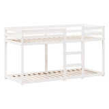 Letto a Castello con Tetto Bianco 90x200 cm in Legno di Pino