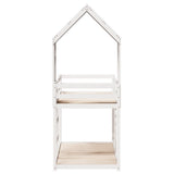 Letto a Castello senza Materasso Bianco 90x190cm Massello Pino