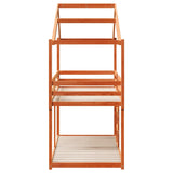 Letto a Castello con Tetto Marrone Cera 90x190 cm Massello Pino