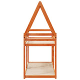 Letto a Castello con Tetto Marrone Cera 90x190 cm Massello Pino