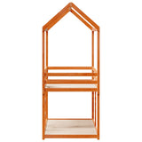 Letto a Castello con Tetto Cera 90x200 cm Legno Massello Pino