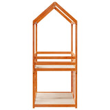 Letto a Castello con Tetto Cera 90x200 cm Legno Massello Pino