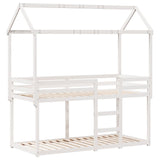 Letto a Castello senza Materasso Bianco 90x190cm Massello Pino